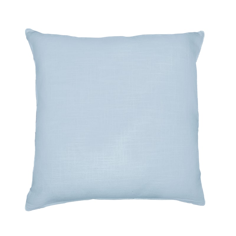 HomeRoots 24" Blue Check Cotton Blend Throw Pillow With Embroidery