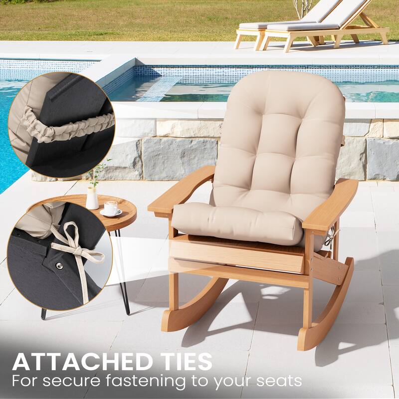 Outdoor Patio Adirondack Rocking Chair Cushions Thickened Chair Pad with Sunbrella