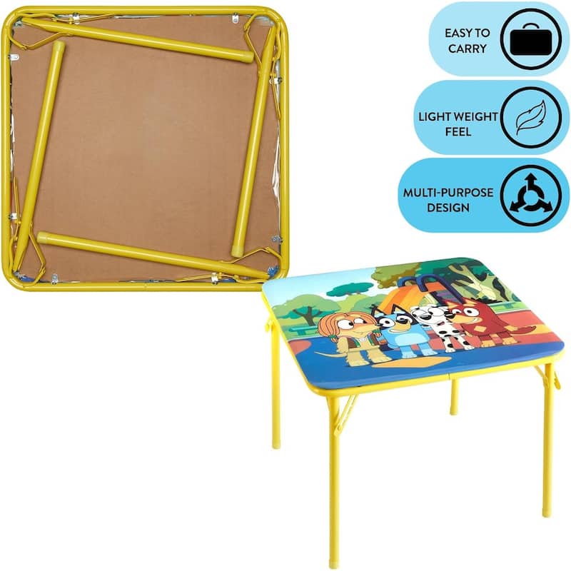 Bluey Kids Table and Chair Set 3 Piece Folding Activity Set 