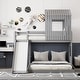 preview thumbnail 1 of 28, Playhouse Design Wood Bunk Bed with Slide, Ladder and Guardrails, Maximized Storage Space and Safety Guaranteed