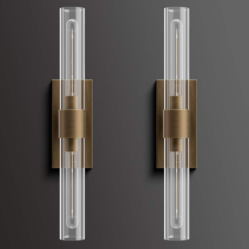 KAYLA Modern Glass Wall Sconces, Indoor Wall Lighting Wall Light Fixtures, Vanity Light with Glass Shade(2-Sets)