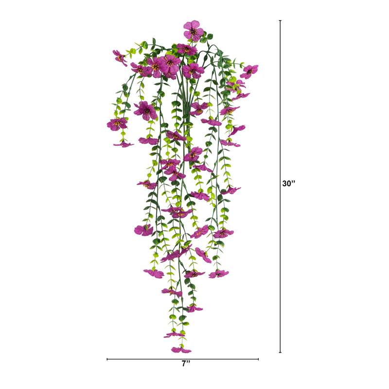 31-in UV Resistant Artificial Daisy Hanging Plant - Set of 6