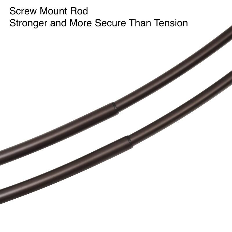 Utopia Alley Rustproof Wall Mounted Aluminum Double Curved Shower Curtain Rod, Screw Mount Rod, Adjustable Rod from 45" to 72"