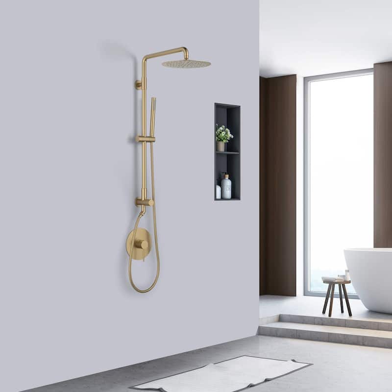 Circular Pressure Balanced 2-Function Shower Column with Rough In Valve