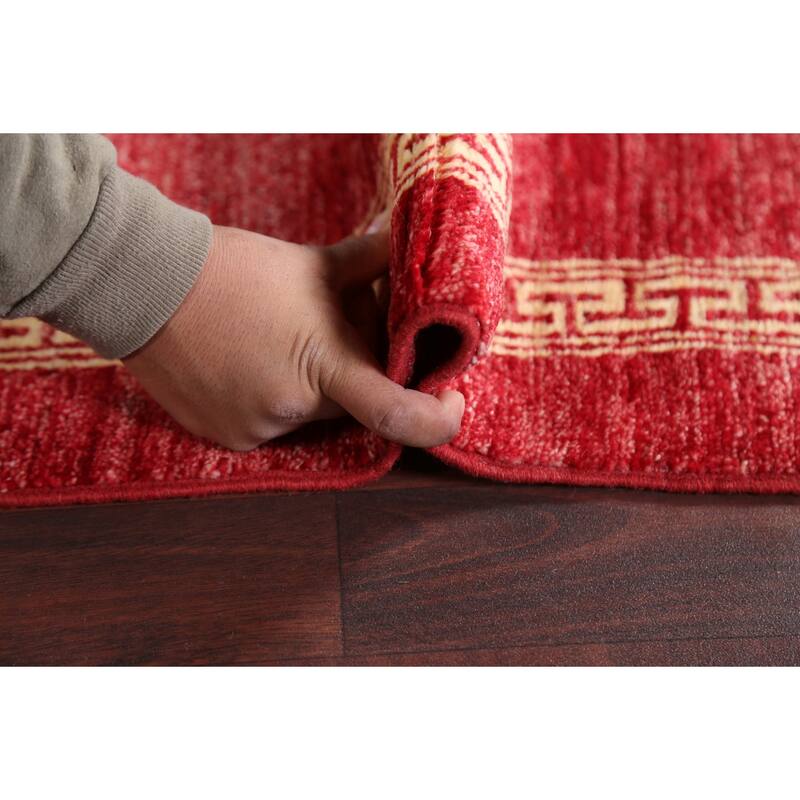 Bordered Gabbeh Kashkoli Oriental Runner Rug Hand-knotted Wool Carpet - 2'7" x 8'10"