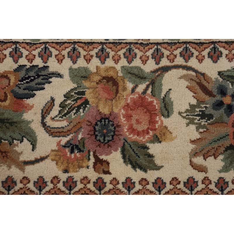 All-Over Floral Aubusson Chinese Area Rug Handmade Wool Carpet - 8'9"x 12'3"