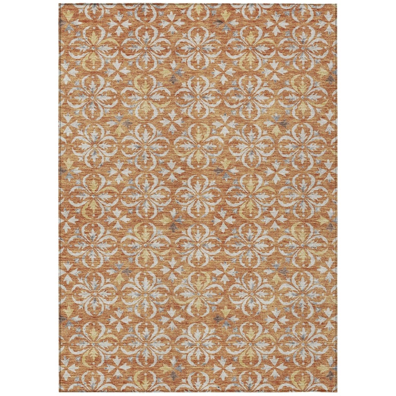 HomeRoots Floral Transitional Rectangle Outdoor Rug