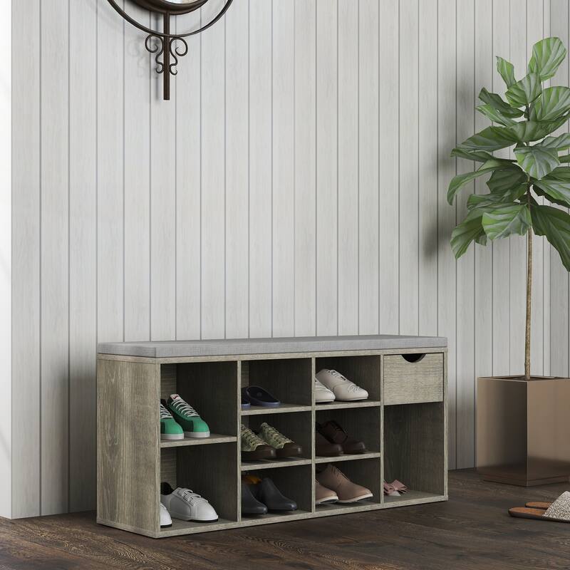 Entryway Bench with Padded Cushion