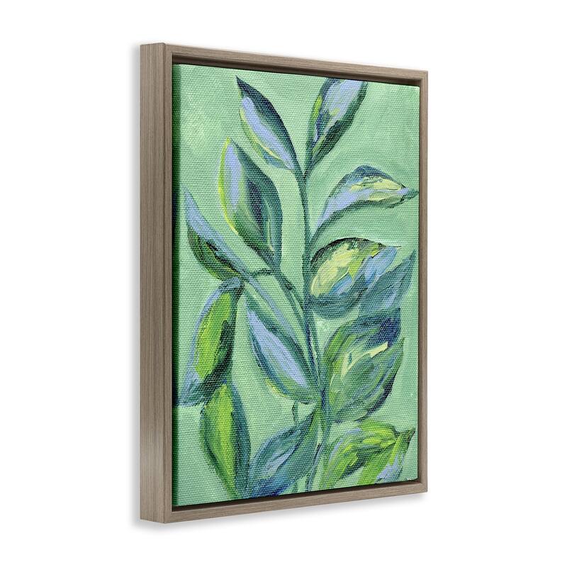 Stupell Leafy Plant Foliage Framed Floater Canvas Wall Art Design By Nikita Jariwala