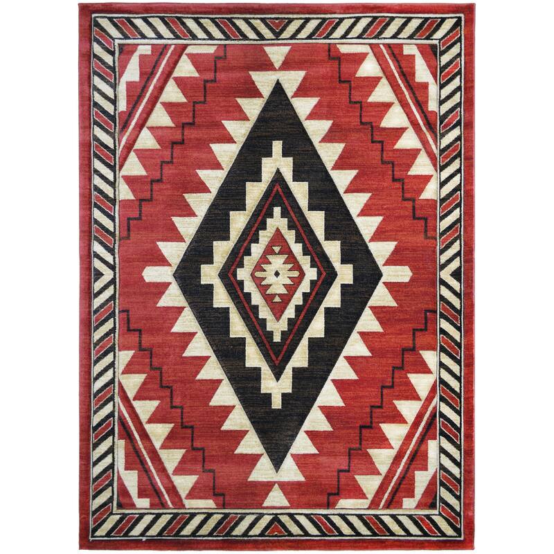 Granite Falls Taos Southwestern Area Rug - 7'10"x9'10" - Red
