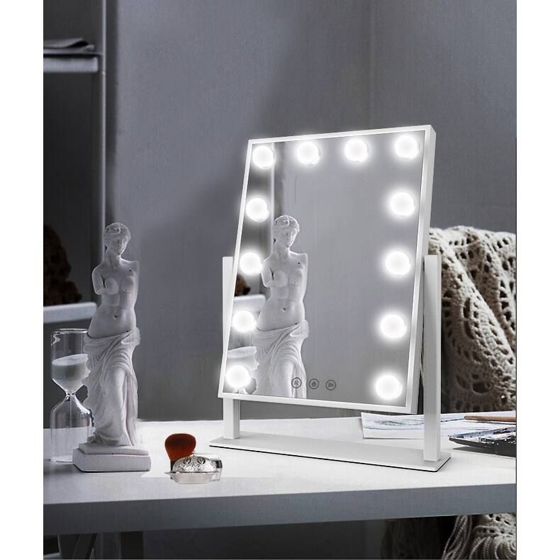 LED Bulbs Hollywood Makeup/Vanity Mirror with 10X Magnification Mirror - 15X19 inches