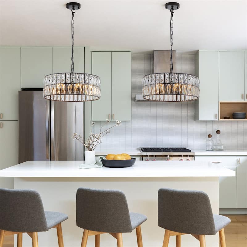 Modern Crystal Drum Chandelier