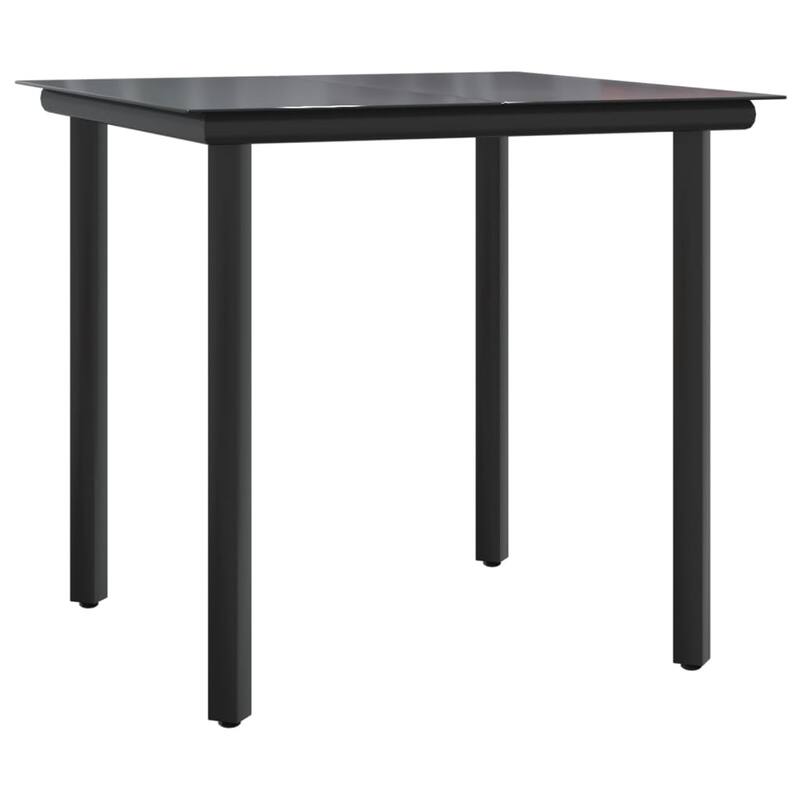 vidaXL Patio Dining Set Outdoor Dining Table and Chair Poly Rattan and Steel