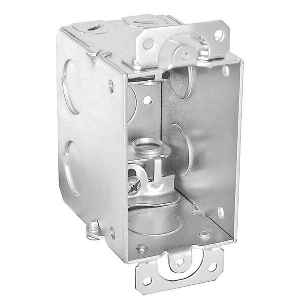 10 Pcs, 23/4 in. Deep, Switch Box with Clamps for Flexible Metal Conduit, Zinc Plated Steel