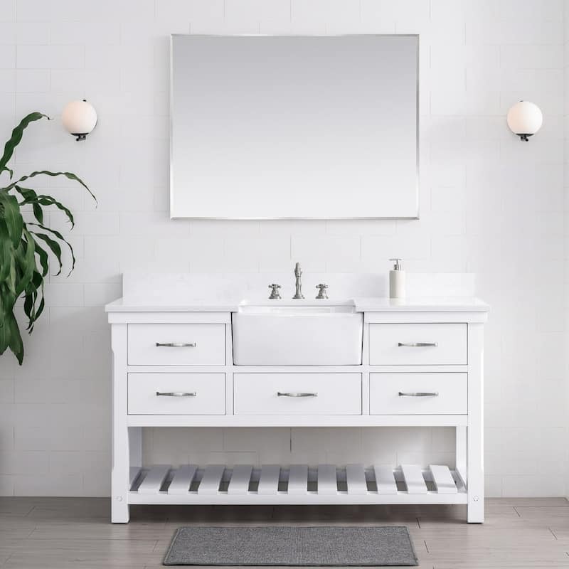 Sudio Design Wesley 60" Single Bathroom Vanity - 60" Single Sink - White