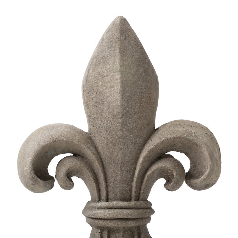 Glitzhome MGO French Holiness Fleur De Lis LYS Garden Statue Coastal Sculpture Indoor Outdoor