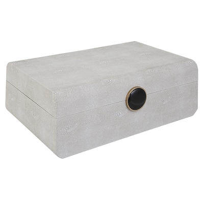 Uttermost Lalique White Shagreen Box