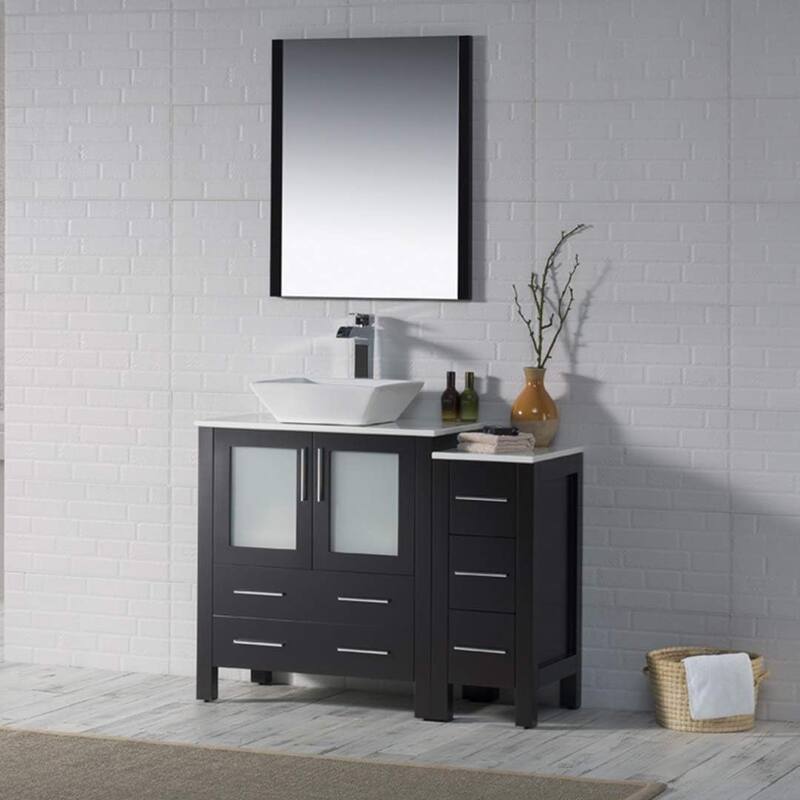 Blossom Sydney 42" Bathroom Vanity with Storage Side Cabinet & Mirrors