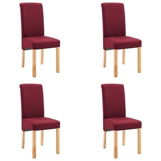 vidaXL Dining Chairs 4 pcs Red Fabric