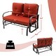 preview thumbnail 15 of 22, 2-Person Patio Glider Bench Cushioned Armrest Rocking Loveseat
