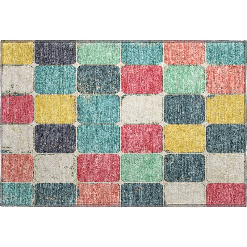 Premium Washable Super Soft Modern Blocks Mayfield Rug