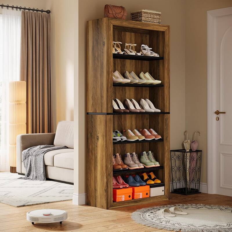 74.4'' Tall Freestanding Shoe Cabinet, Shoe Rack, Closet Storage for Entryway Living Room