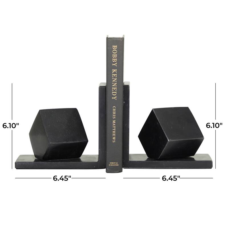 White, black or Green CosmoLiving by Cosmopolitan Black Marble Orb Bookends (Set of 2)