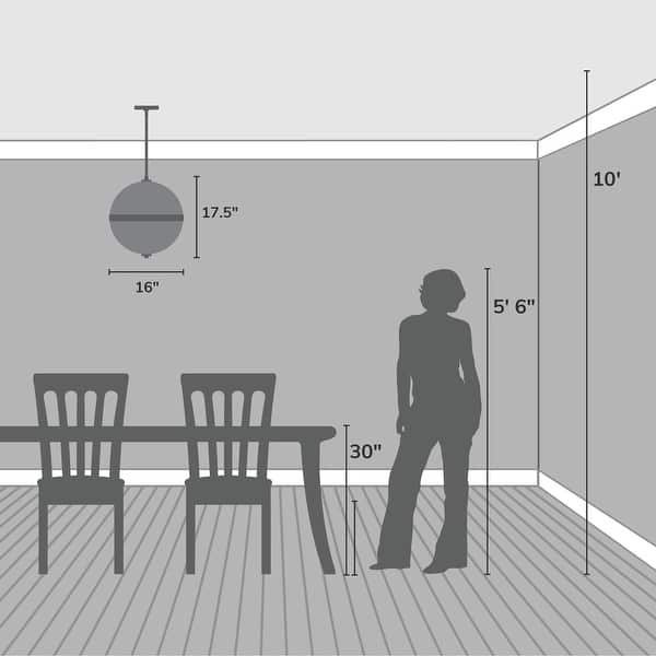 dimension image slide 0 of 2, Hunter Bay Hollow Alturas Gold with Clear Glass 1 Light Pendant - Transitional, Modern - Kitchen, Dining Room, Entryway