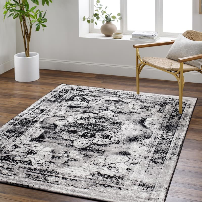 Otero Vintage Area Rug - Ink Blue/Black/Medium Gray/Cream - 7' 10" x 10' 2"