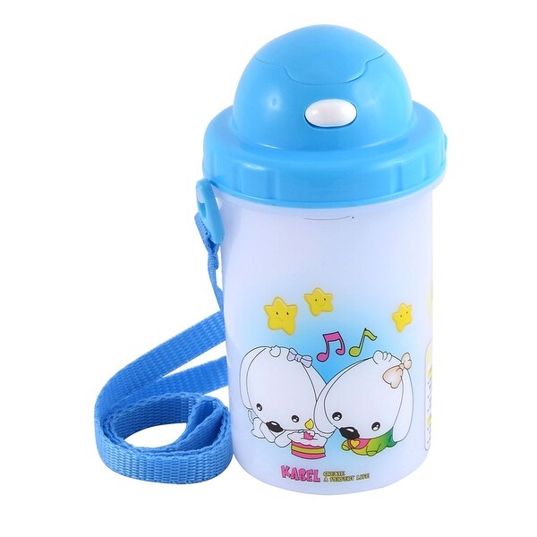 Cartoon Dog Pattern Camping Drinking Cup Tea Water Bottle 500ML Blue
