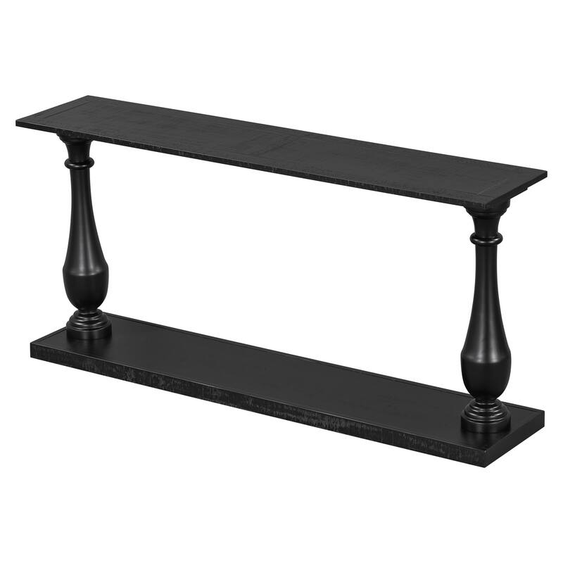 Sophisticated Console Table with Pine Veneer and Vertical Striped