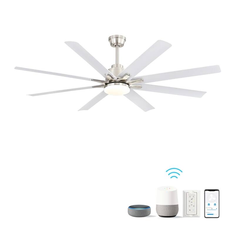 66 Inch Low Profile Ceiling Fan with Light and Remote/APP/Alexa Control, Reversible DC Motor