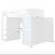 preview thumbnail 5 of 28, Twin Size Loft Bed w/Wardrobe, Built-in Desk, Wooden High Loftbed Frame w/4 Shelves Bookcase, 4 Drawers for Kids Teens Bedroom