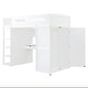 preview thumbnail 4 of 37, Twin Size Solid Wood Loft Bed with Desk, Wardrobes, and Shelves