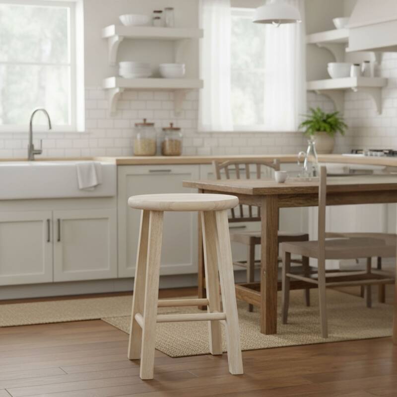 International Concepts 29-inch Round Top Solid Wood Bar Stool