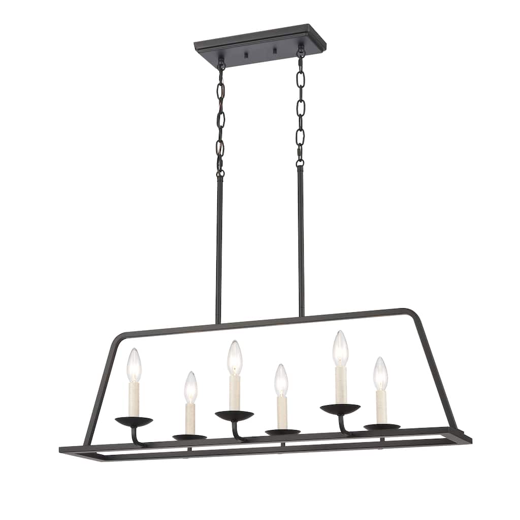 Elk Home Ellisville Matte Black Finish 6 Light Chandelier