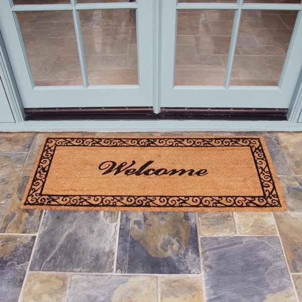 Rubber-Cal Estate Style Welcome Doormat Coco Coir Mats 24 x 57-inch