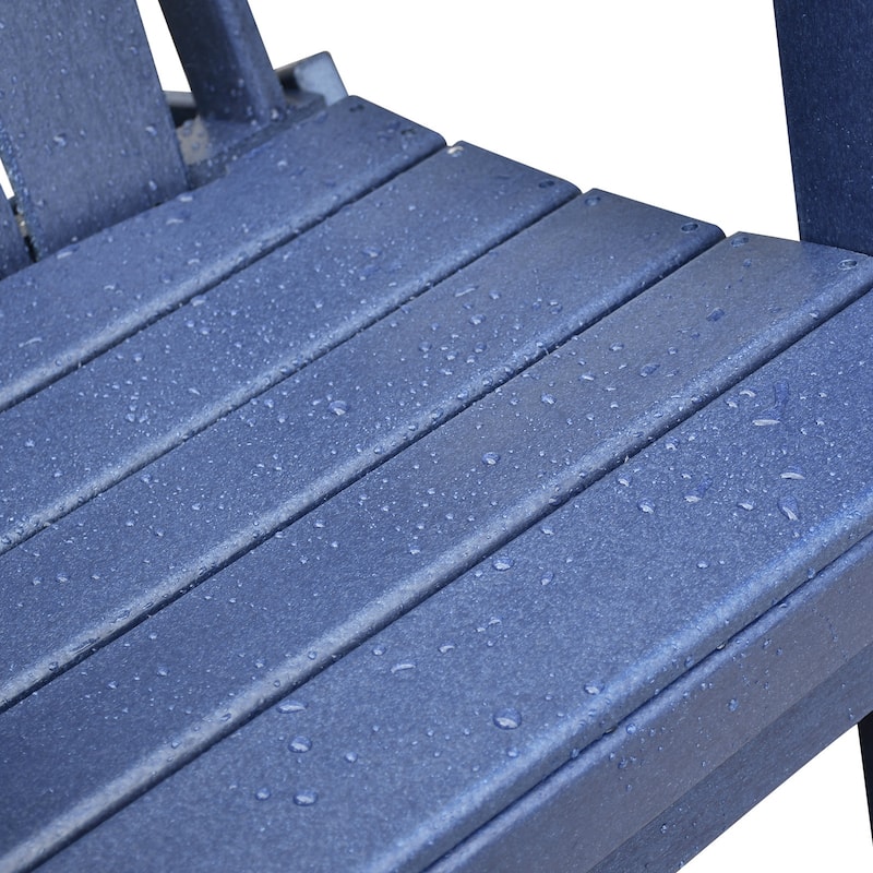 Folding Outdoor Adirondack Chair for Relaxing, HDPE All-weather Fire Pit Chair, Patio Lawn Chair for Deck, Garden, Backyard