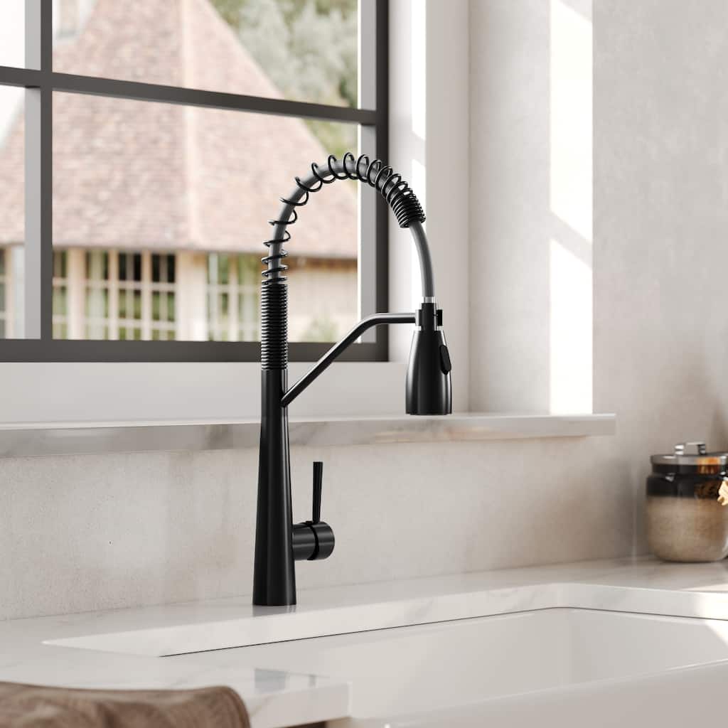 GRANDJOY Single Handle Pull Down Kitchen Faucet with Spot Resistant Finish