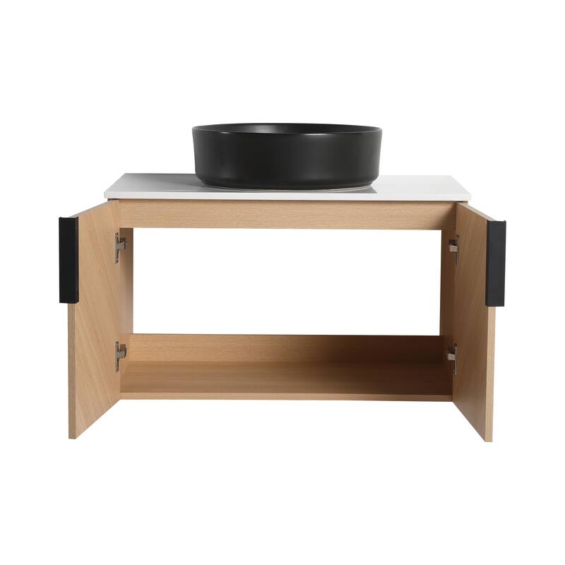 Bathroom Vanity With Sink In 30/36 Inch, Floating Bathroom Vanity With 2 Soft Close Doors