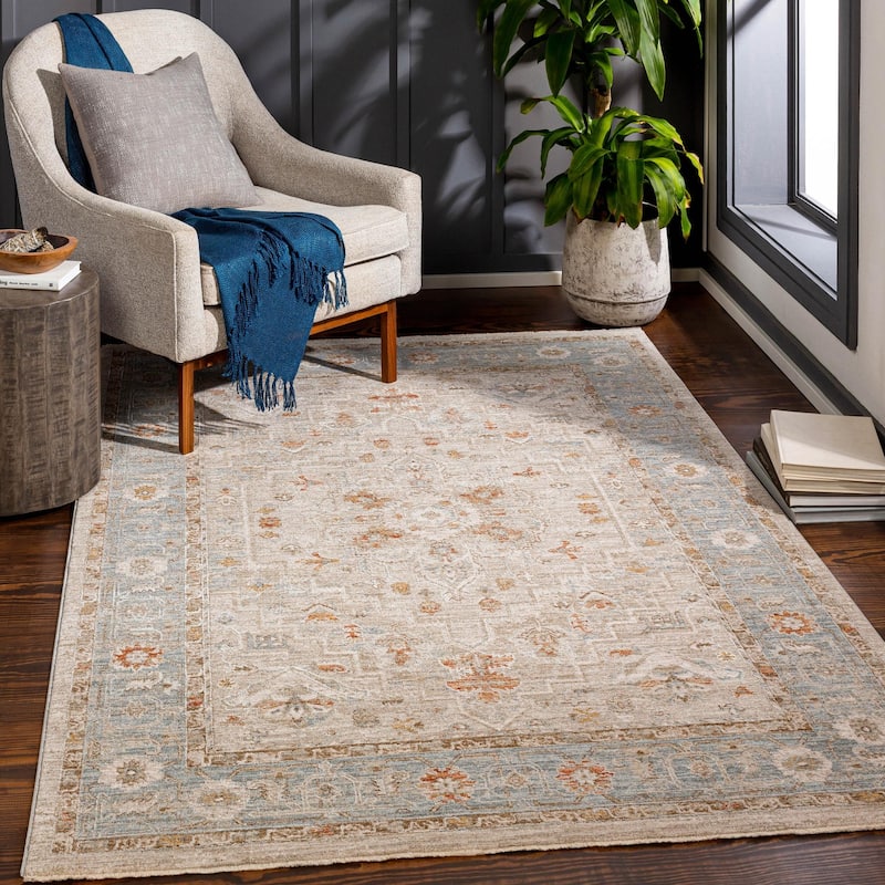 Betty Classic Medallion Area Rug - 6' 7" x 9' 6" - Beige/Denim