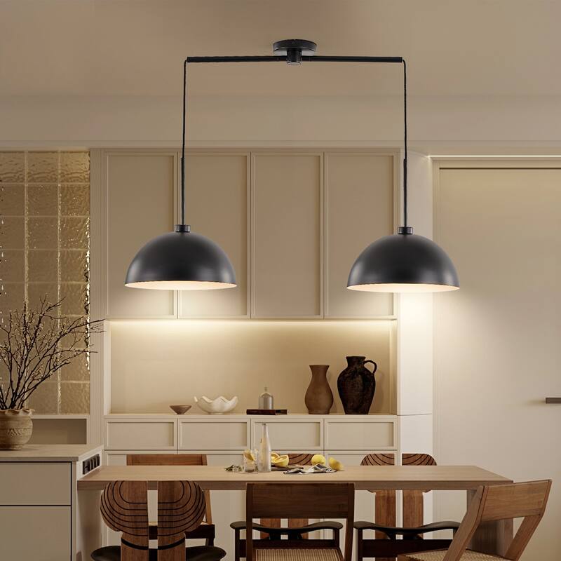 41" Industrial Modern Double Pendant Light - Adjustable Ceiling Hanging Lamp (No Bulbs)