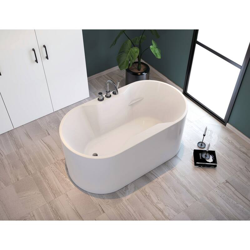 Palmer 56" Freestanding White Acrylic Bathtub with Adjustable Feet