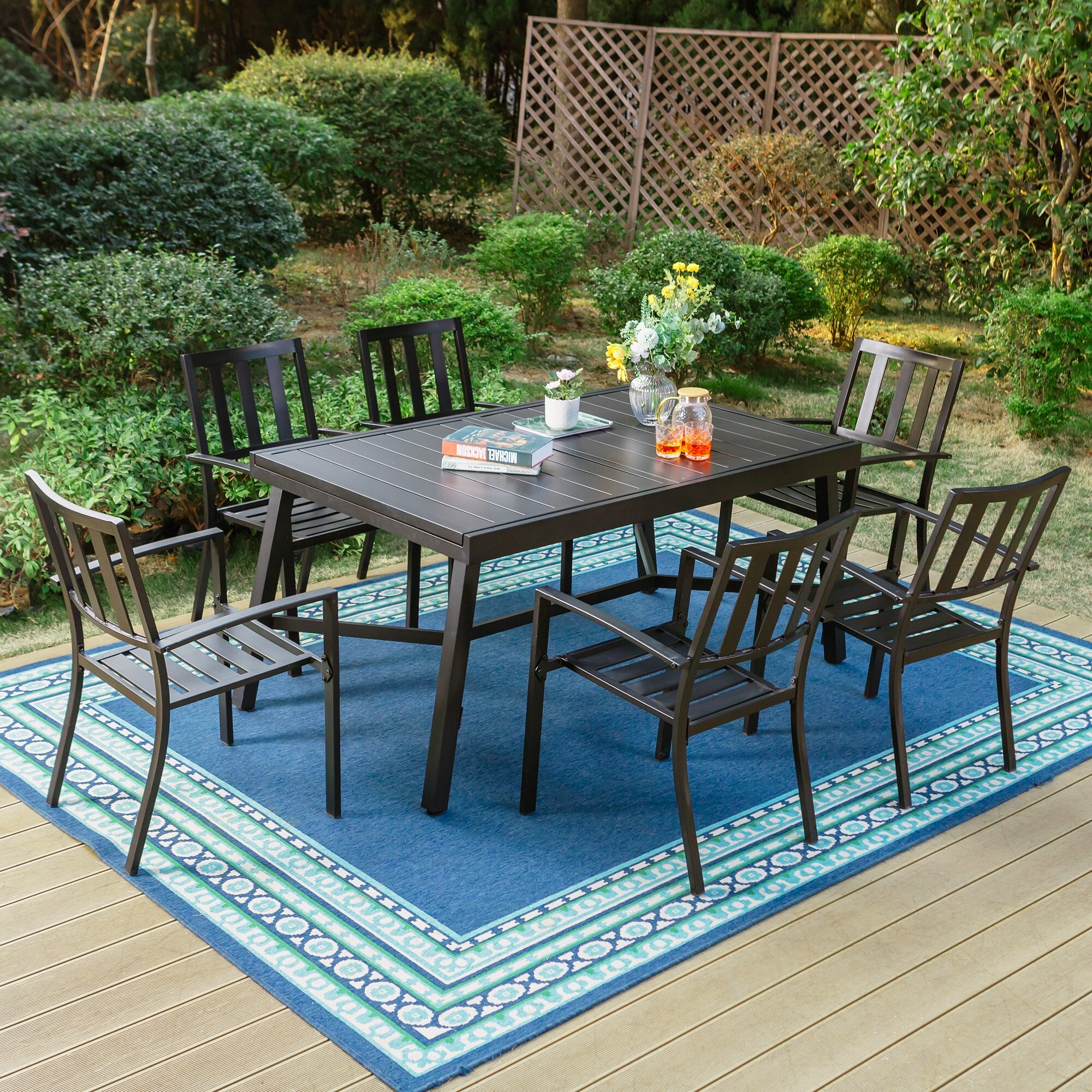 Weather resistant outdoor dining table sales