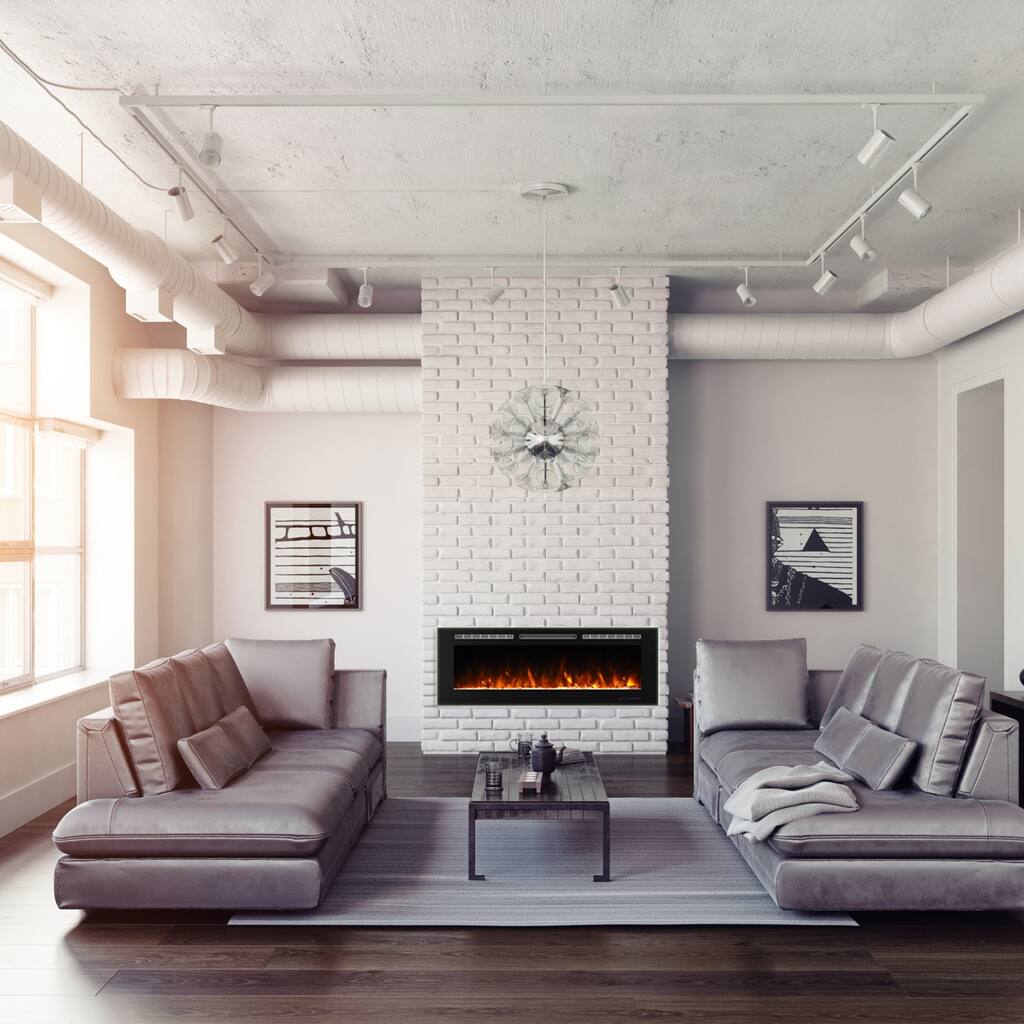 Electric Fireplace Heater,Heater with Log set & Realistic Flame