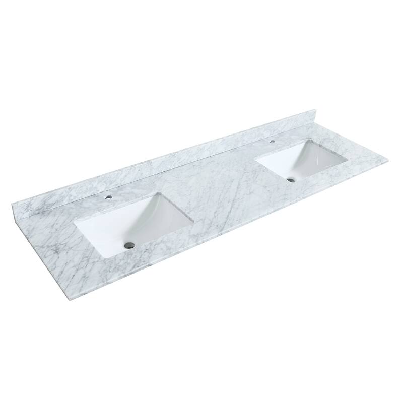 Strada 72-Inch Double Vanity Set, Carrara Marble Top