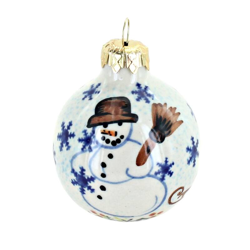 Blue Rose Polish Pottery Vena Small Christmas Ball