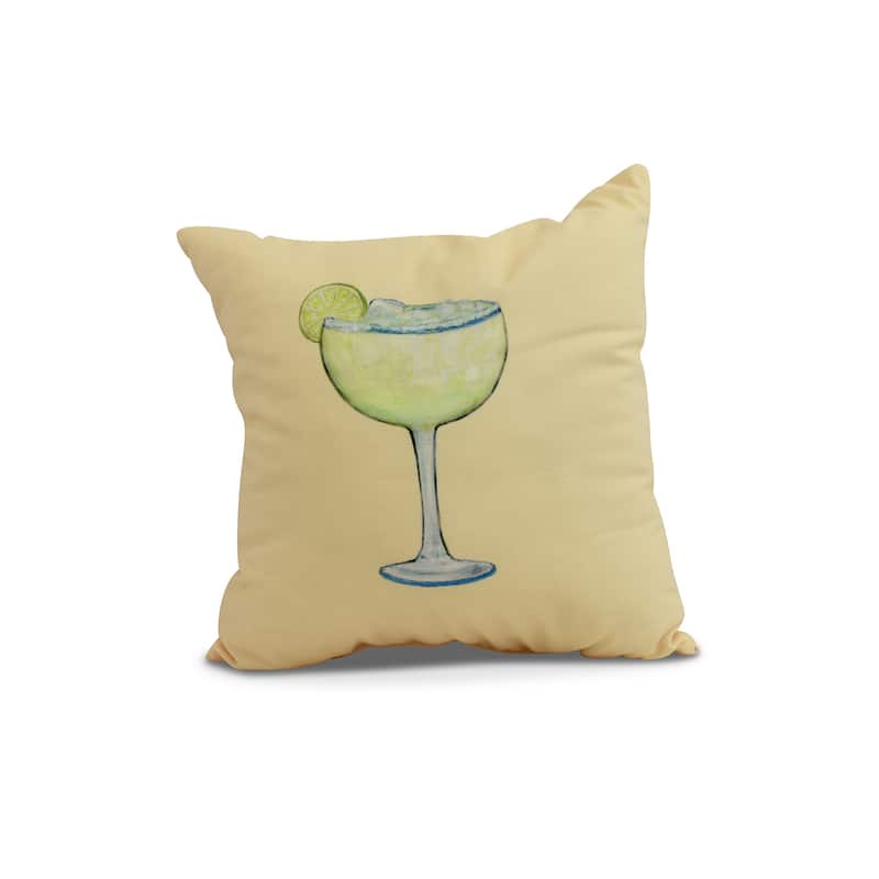 18 x 18 Inch Margarita Plain Geometric Print Outdoor Pillow - Yellow