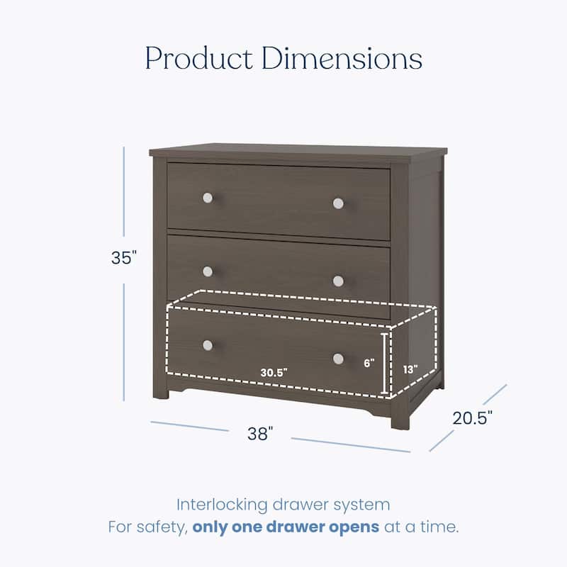 Child Craft Harmony 3-drawer Dresser with Dressing Kit