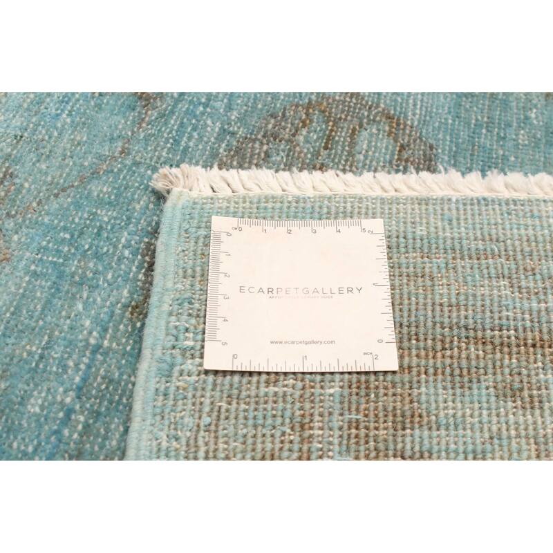 ECARPETGALLERY Hand-knotted Vibrance Turquoise Wool Rug - 4'8 x 6'6